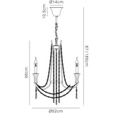 Armand 52cm 3 Light Crystal Chandelier - Polished Chrome