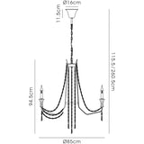 Armand 85cm 8 Light Crystal Chandelier - Polished Chrome