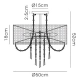 Freida 6 Light Crystal Semi-Flush Ceiling Light -  White