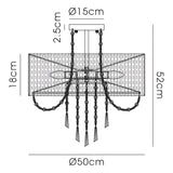 Freida 6 Light Crystal Semi-Flush Ceiling Light - Ivory