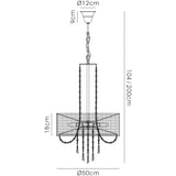 Freida 50cm 6 Light Crystal Chandelier - French Gold With Ivory Shade