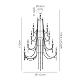 Armand 112cm 24 Light Crystal Chandelier - Polished Chrome