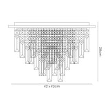 Maddison 6 Light Square Crystal Flush Ceiling Light - French Gold