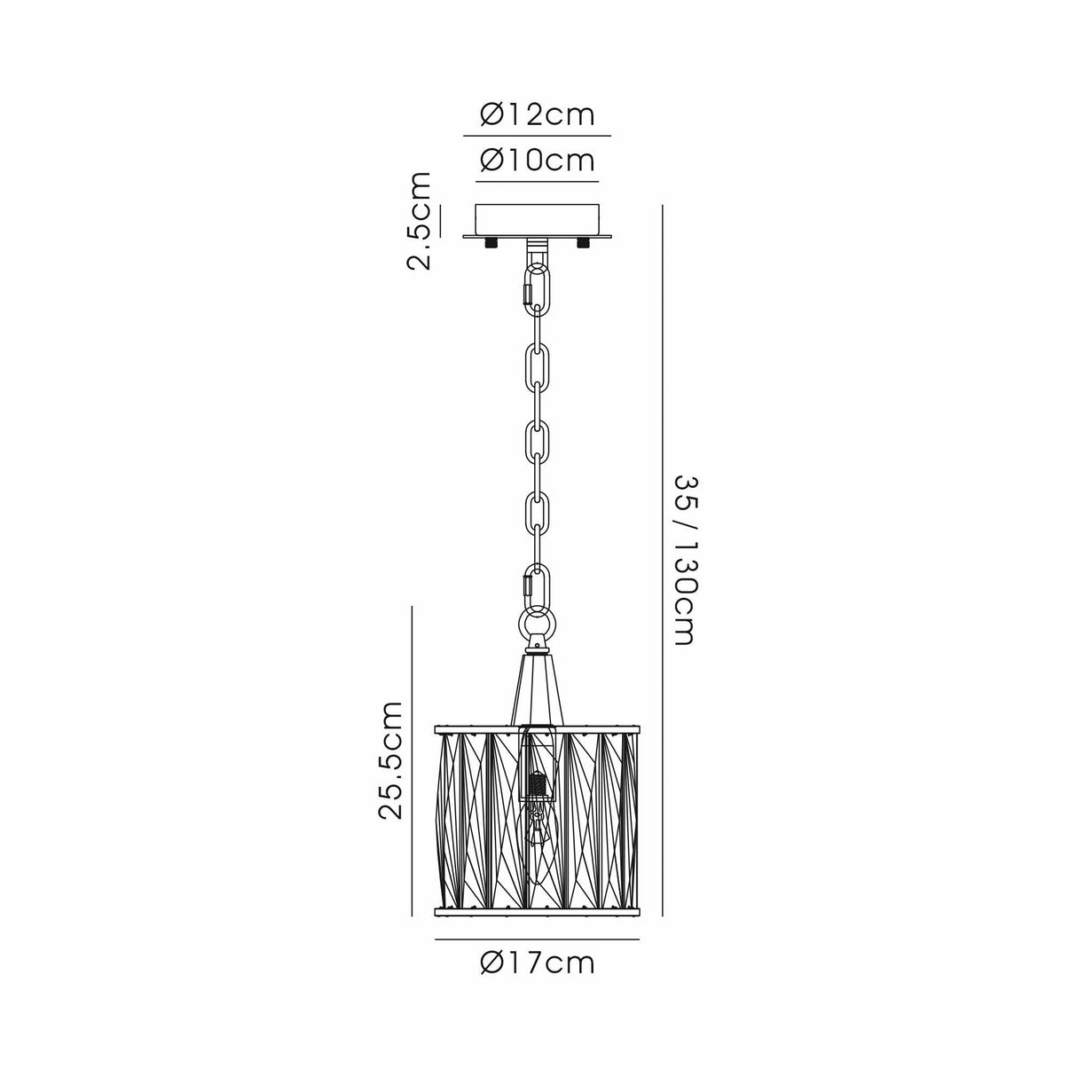 Vivienne 17cm 1 Light Crystal Pendant Light - Polished Nickel