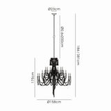 Celine 158cm 28 Light Crystal Chandelier - Aged Silver