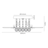 Delmar 4 Light Round Glass/Crystal Flush Ceiling Light - French Gold