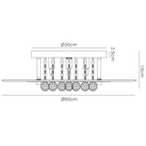 Delmar 6 Light Round Glass/Crystal Flush Ceiling Light - French Gold