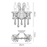 Vela 2 Light Crystal Wall Light - Gold