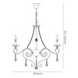 Libra 74cm 8 Light Crystal Chandelier - Antique Brass