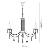 Leana 75cm 8 Light Crystal Chandelier - Satin Nickel