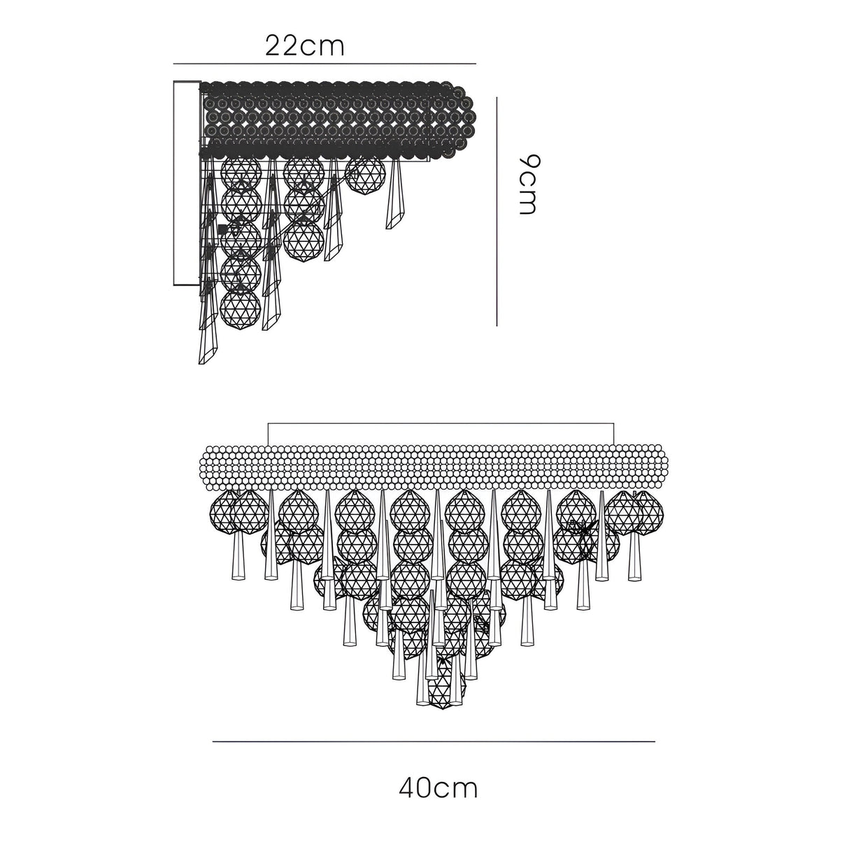 Alexandra Medium 3 Light Crystal Wall Light - Gold