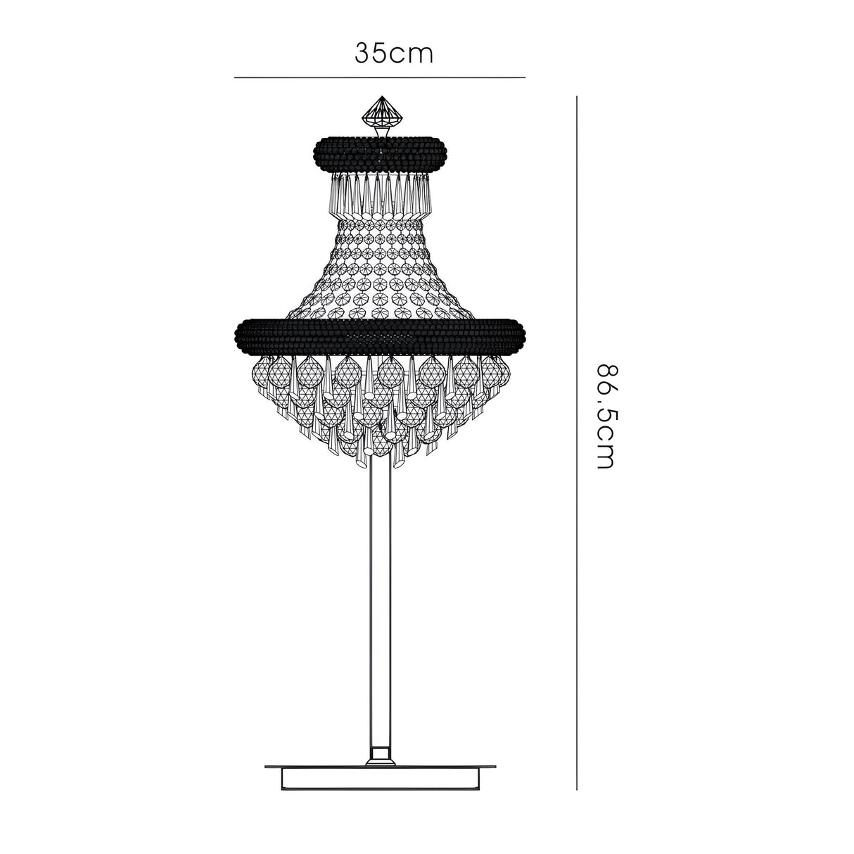 Alexandra 5 Light Crystal Table Lamp - Gold