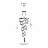 Alexandra 95cm 7 Layer Spiral 63 Light Crystal Chandelier - Gold