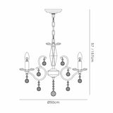 Zinta 50cm 4 Light Crystal Chandelier - Antique Brass
