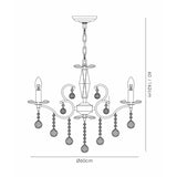 Zinta 60cm 6 Light Crystal Chandelier - Antique Brass