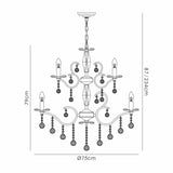 Zinta 75cm 2 Tier 12 Light Crystal Chandelier - Antique Brass