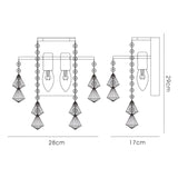 Inina 2 Light Crystal Wall Light With Switch - Gold