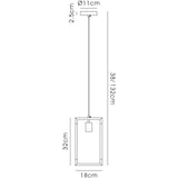 Canto Rectangle 1 Light Pendant Light - Polished Nickel