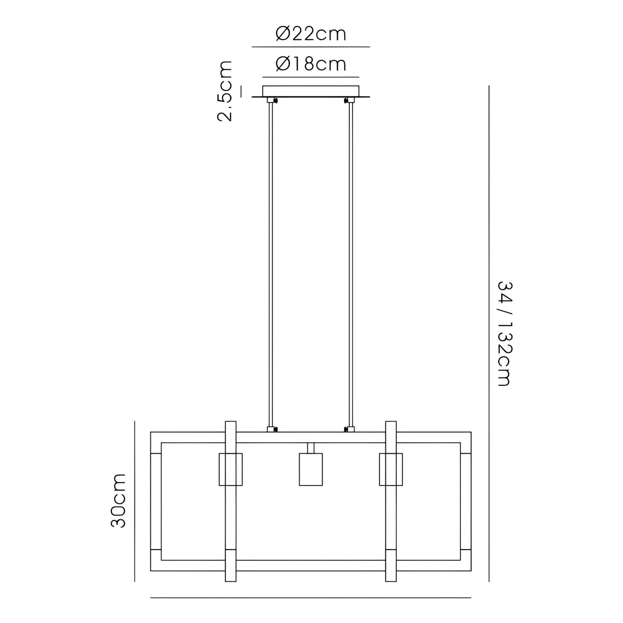Canto 3 Light Linear Suspension Light - Polished Nickel