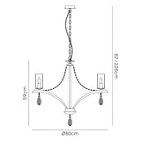 Rhea 80cm 8 Light Crystal & Glass Chandelier - Polished Chrome