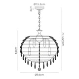 Coniston 54cm 9 Light Crystal Chandelier - Polished Chrome