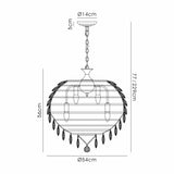 Coniston 54cm 9 Light Crystal Chandelier - Antique Brass