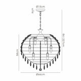 Coniston 12 Light Crystal Pendant Light – Polished Chrome