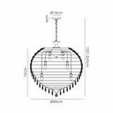 Coniston 80cm 16 Light Crystal Chandelier - Polished Chrome