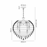 Coniston 12 Light Crystal Pendant Light – Antique Brass