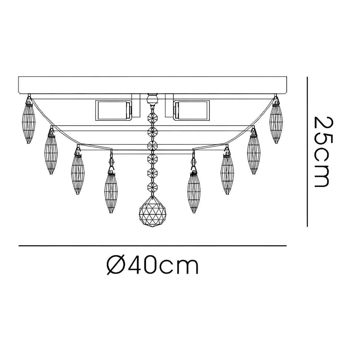 Coniston 12 Light Crystal Flush Ceiling Light - Polished Chrome