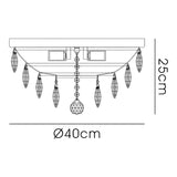 Coniston 12 Light Crystal Flush Ceiling Light - Polished Chrome