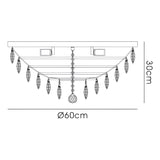 Coniston 15 Light Crystal Flush Ceiling Light - Polished Chrome