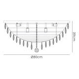 Coniston 3 Light Crystal Flush Ceiling Light - Polished Chrome