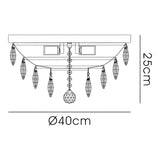 Coniston 12 Light Crystal Flush Ceiling Light - French Gold