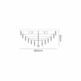 Coniston 15 Light Crystal Flush Ceiling Light - Antique Brass