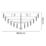 Coniston 15 Light Crystal Flush Ceiling Light - French Gold