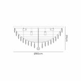 Coniston 3 Light Crystal Flush Ceiling Light - Antique Brass