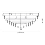 Coniston 3 Light Crystal Flush Ceiling Light - French Gold