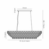 Coniston 8 Light Crystal Linear Suspension Light - Brass