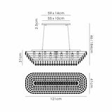 Coniston Liear 14 Light Crystal Linear Suspension Light - Antique Brass