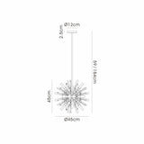 Noon 9 Light Glass Pendant Light – Polished Nickel