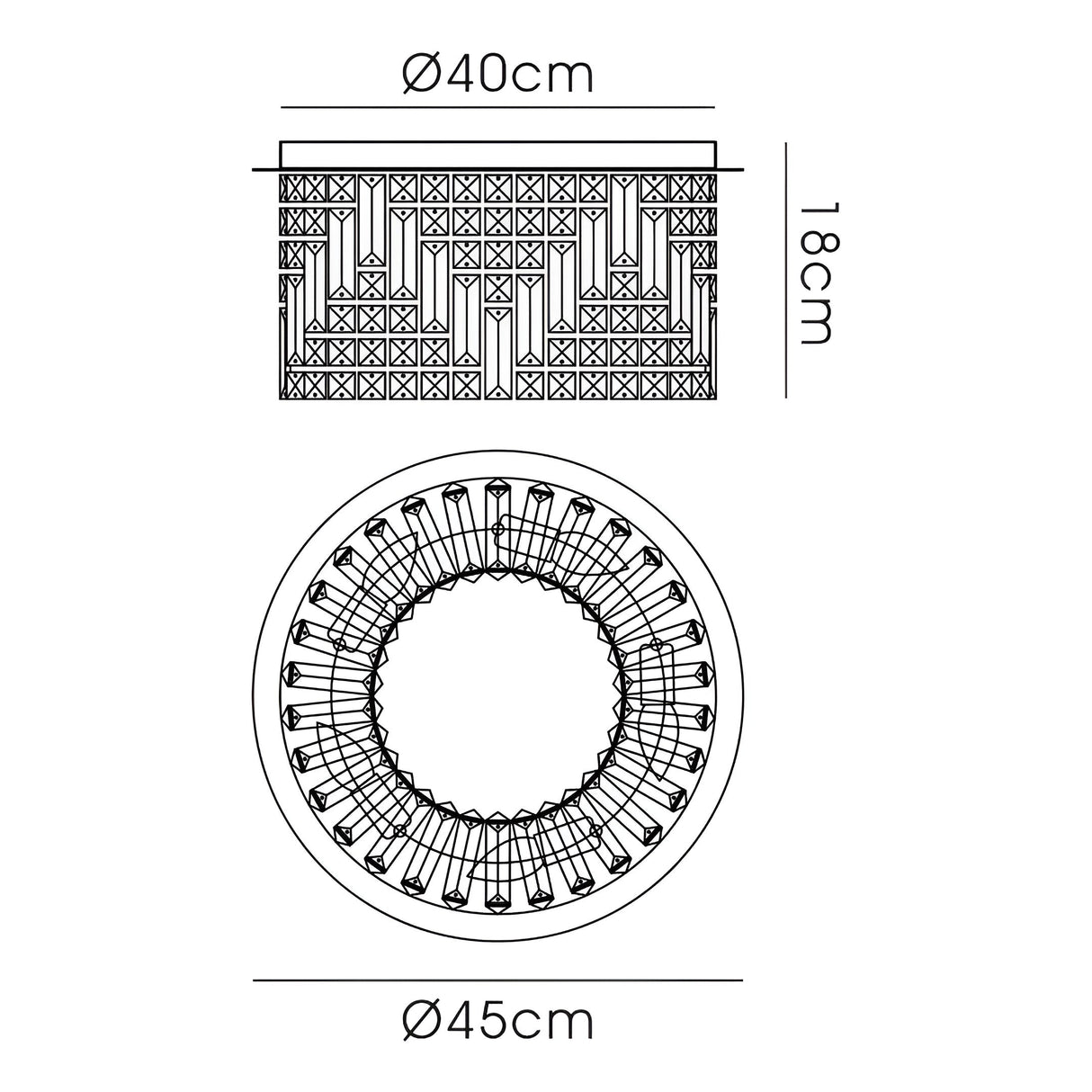 Noon 9 Light Glass Pendant Light – Antique Gold