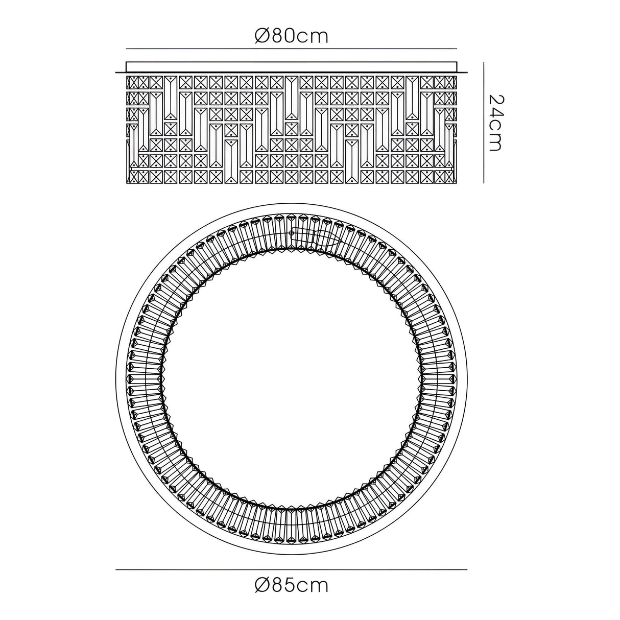 Noon 20 Light Glass Pendant Light – Antique Gold