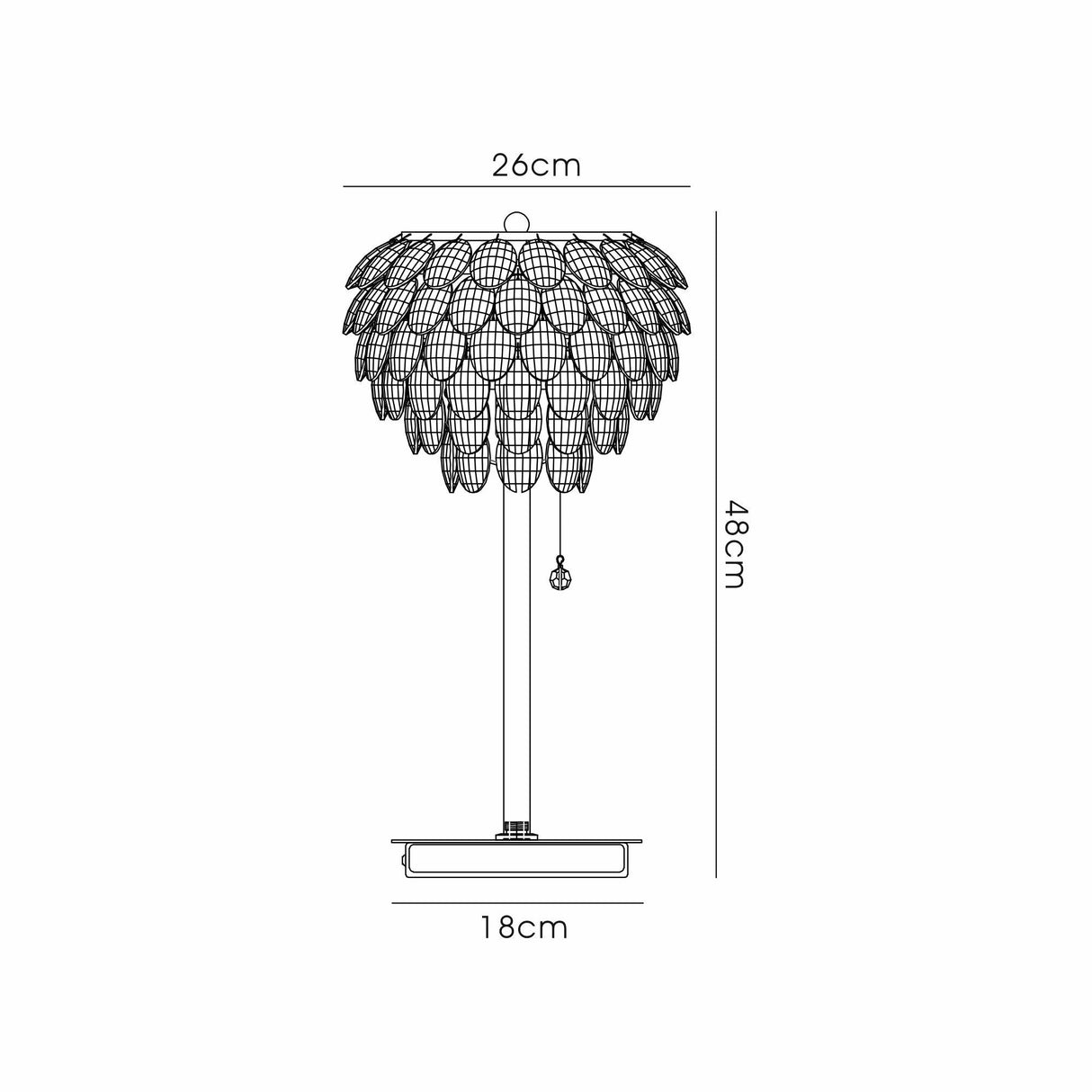 Coniston 2 Light Crystal Table Lamp - French Gold