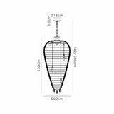 Coniston 60cm Tall Acorn 20 Light Crystal Chandelier - Polished Chrome