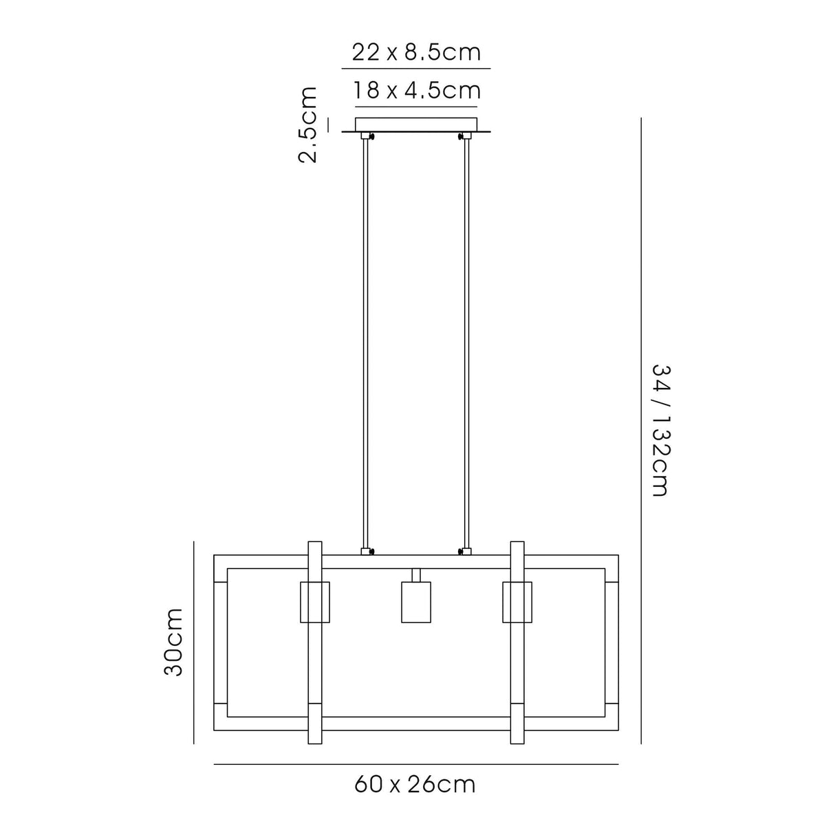 Canto 3 Light Linear Suspension Light - Graphite