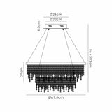 Bano 61.5cm Round 2 Tier Dimmable LED Crystal Chandelier - Gold