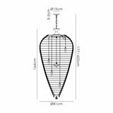 Coniston 80cm Tall Acorn 30 Light Crystal Chandelier - Antique Brass