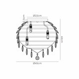 Coniston 8 Light Bathroom Crystal Flush Ceiling Light - Antique Brass