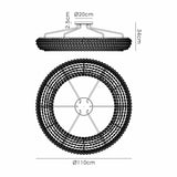 Coniston 6 Light Ring Crystal Semi-Flush Ceiling Light - Polished Chrome